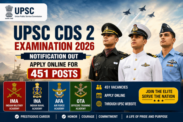 UPSC CDS 2 Recruitment 2026 Notification Out – Apply Online for 451 ...